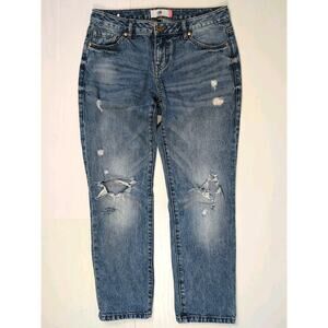 Cabi Malibu Boyfriend Jeans Women's Size 4 Blue Distressed Beach Club Wash Denim